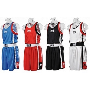 Enfants - Ensemble tenue de boxe (haut & short) rouge-blanc 7-8