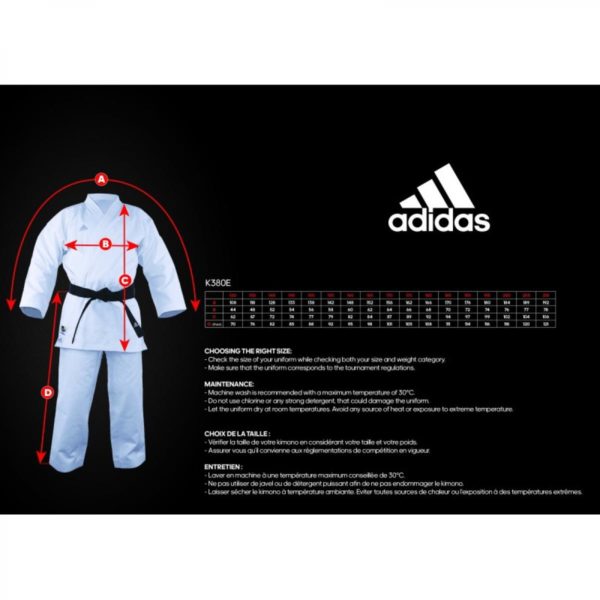adidas kimono karate elite k380 guide des tailles