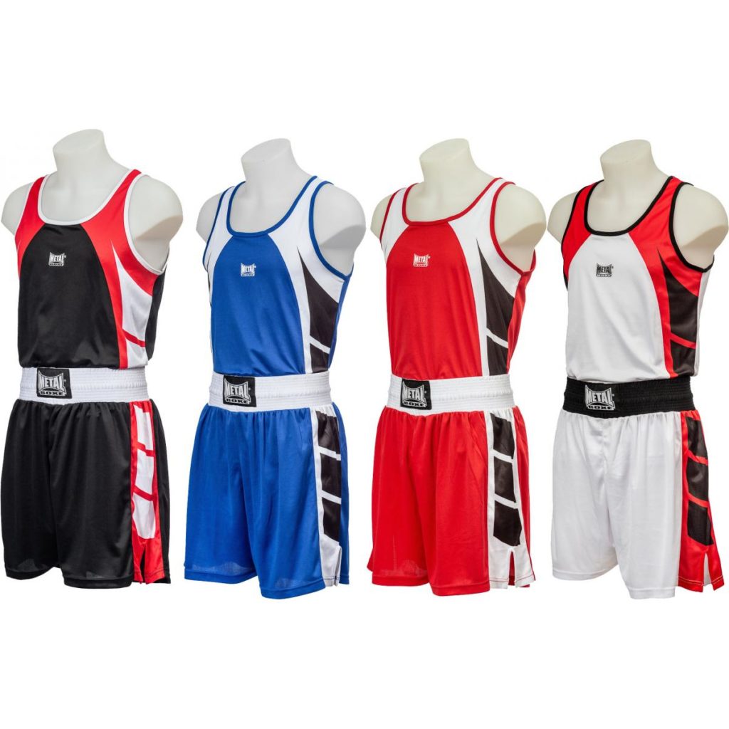 METAL BOXE Herren Set Short + Tanktop - Boxoutfit Aus Satin & Polycotton